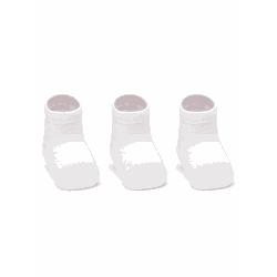 Kit com 3 Meias Soquete Bebê Unissex Lisa Branca -... - Ia Ou