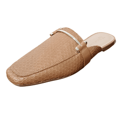 Mule Em Couro Escama Camel - 141.04 camel - Ide by Ide