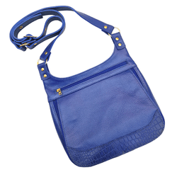 Bolsa Transversal Em Couro Azul Marinho - 413 azul... - Ide by Ide