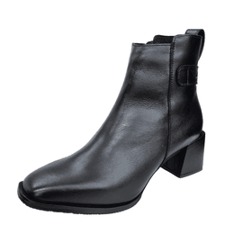 Bota bico quadrado couro preto - 18229 preto - Ide by Ide