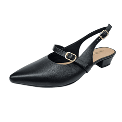 chanel bico fino em couro preto - 389 preto - Ide by Ide