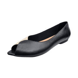 Sapatilha bico fino couro preto - 1131 preto/off w... - Ide by Ide