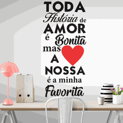 Adesivo de Parede - Toda História de Amor - 058a0... - Inter Adesivos Decorativos