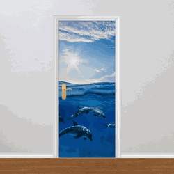 Adesivo para Porta - Golfinhos - 052a006 - Inter Adesivos Decorativos