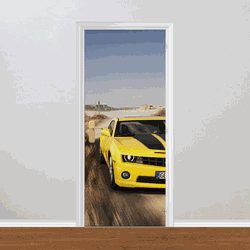 Adesivo para Porta - Camaro Amarelo - 052b007 - Inter Adesivos Decorativos