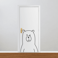 Adesivo para Porta - Urso Escandinavo Recorte - 05... - Inter Adesivos Decorativos