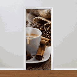 Adesivo para Porta - Xícara de Café - 052c019 - Inter Adesivos Decorativos