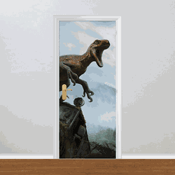 Adesivo para Porta - Dinossauros - 052e025 - Inter Adesivos Decorativos