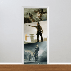 Adesivo para Porta - Rick The Walking Dead - 052h0... - Inter Adesivos Decorativos