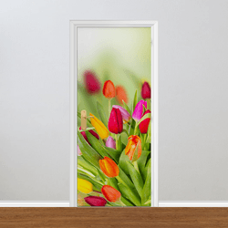 Adesivo para Porta - Florais Tulipa - 052i059 - Inter Adesivos Decorativos