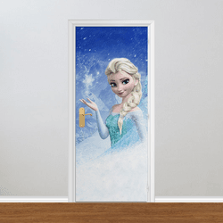 Adesivo para Porta - Frozen Elsa Neve - 052j071 - Inter Adesivos Decorativos