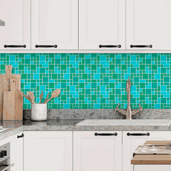 Pastilhas Resinadas - Variada Mosaico Verde Escuro... - Inter Adesivos Decorativos