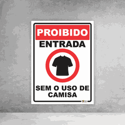 Placa de Sinalização - Proibido Entrada Sem o Uso ... - Inter Adesivos Decorativos