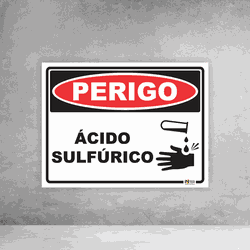 Placa de Sinalização - Perigo Ácido Sulfúrico - 05... - Inter Adesivos Decorativos