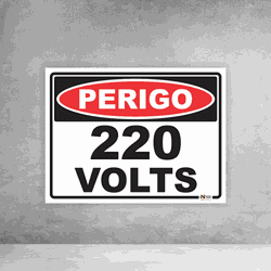 Placa de Sinalização - Perigo 220 Volts - 054a025 - Inter Adesivos Decorativos