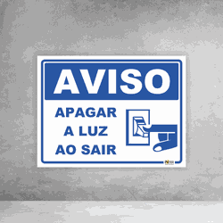 Placa de Sinalização - Aviso Apagar a Luz ao Sair ... - Inter Adesivos Decorativos