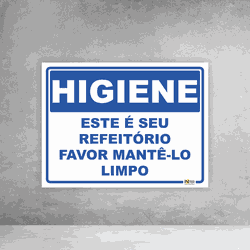 Placa de Sinalização - Higiene Favor Mantê-lo Limp... - Inter Adesivos Decorativos