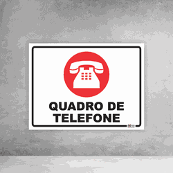 Placa de Sinalização - Quadro de Telefone - 054a06... - Inter Adesivos Decorativos