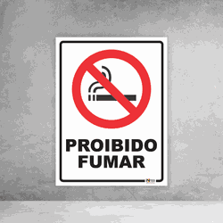Placa de Sinalização - Proibido Fumar - 054a071 - Inter Adesivos Decorativos