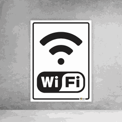 Placa de Sinalização - Wifi - 054a074 - Inter Adesivos Decorativos