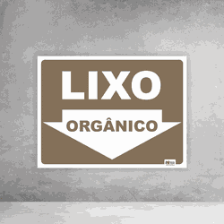 Placa de Sinalização - Lixo Orgânico - 054a077 - Inter Adesivos Decorativos