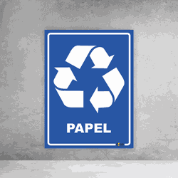 Placa de Sinalização - Reciclável Papel - 054a078... - Inter Adesivos Decorativos