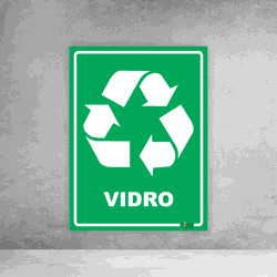 Placa de Sinalização - Reciclável Vidro - 054a080... - Inter Adesivos Decorativos
