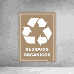 Placa de Sinalização - Reciclável Resíduos Orgânic... - Inter Adesivos Decorativos