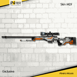 Skin MDF Csgo | Asiimov Exclusiva - 0014 - Inter Adesivos Decorativos