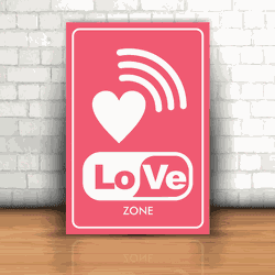Placa Decorativa - Love Zone - 053s214 - Inter Adesivos Decorativos