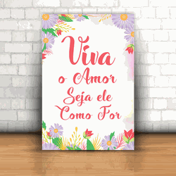 Placa Decorativa - Viva o Amor - 053s220 - Inter Adesivos Decorativos