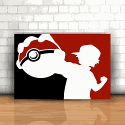 Placa Decorativa - Pokémon Ash Pokebola - 053b024 - Inter Adesivos Decorativos