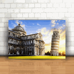 Placa Decorativa - Torre de Pisa Itália - 053u269 - Inter Adesivos Decorativos