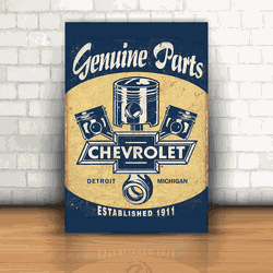 Placa Decorativa - Genuine Chevrolet - 053e292 - Inter Adesivos Decorativos