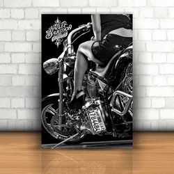 Placa Decorativa - Motoqueira Sexy 3 - 053n299 - Inter Adesivos Decorativos