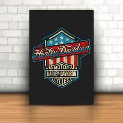 Placa Decorativa - Harley Davidson USA - 053n303 - Inter Adesivos Decorativos