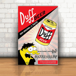 Placa Decorativa - Duff Beer Barney Gumble - 053d3... - Inter Adesivos Decorativos