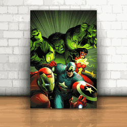 Placa Decorativa - Hulk e Amigos - 053t382 - Inter Adesivos Decorativos