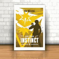 Placa Decorativa - Pokemon GO Team Instinct - 053k... - Inter Adesivos Decorativos