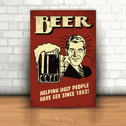 Placa Decorativa - Beer Helping - 053d044 - Inter Adesivos Decorativos