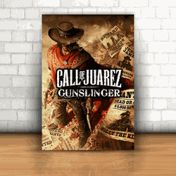 Placa Decorativa - Call of Juarez Gunslinger - 053... - Inter Adesivos Decorativos