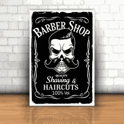 Placa Decorativa - Barber Shop Jack Daniels - 053v... - Inter Adesivos Decorativos