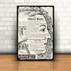 Placa Decorativa - Gillette mod 04 - 053v495 - Inter Adesivos Decorativos