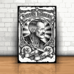 Placa Decorativa - Smiths Barbers - 053v510 - Inter Adesivos Decorativos