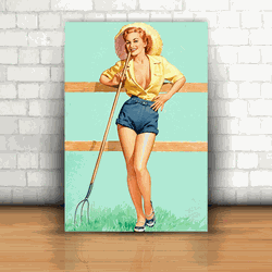 Placa Decorativa - Pin-up na Lida - 053p522 - Inter Adesivos Decorativos