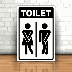 Placa Decorativa - Toilet - 053g076 - Inter Adesivos Decorativos