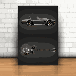 Placa Decorativa - Shelby Cobra e Guitarra - 053e8... - Inter Adesivos Decorativos