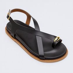 Sandalia Papete Flat Feminina Tiras Luxo Tendencia... - JECY SHOES