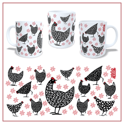 Caneca Galinha d'Angola Branca - JOÃO RURAL