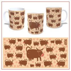 Caneca Vacas Laranja Claro - JOÃO RURAL